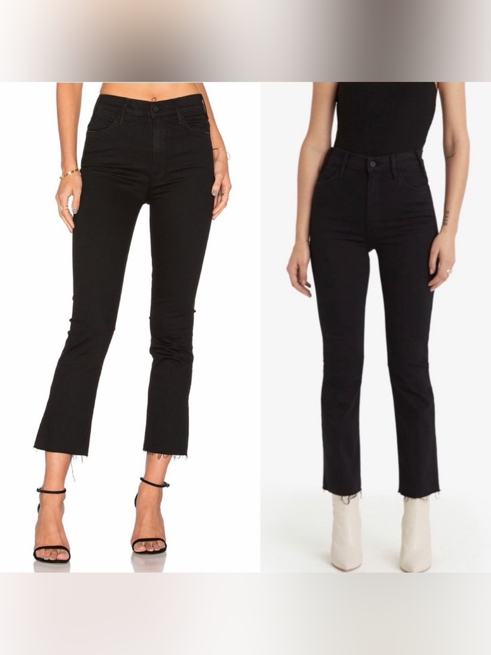 MOTHER- High Rise The Hustler Ankle Fray Straight Leg Black Not Guilty Size 29